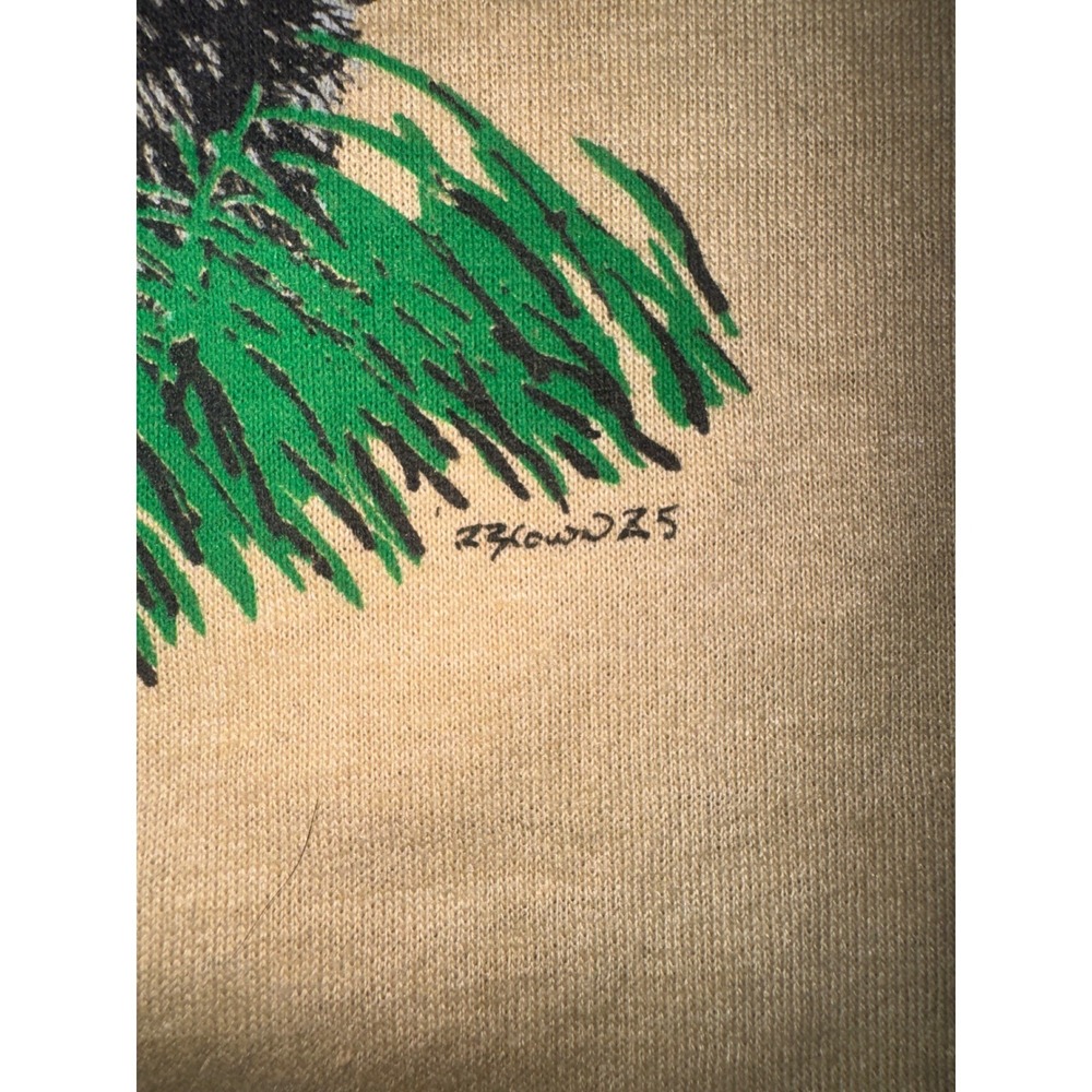 Vintage 1985 Black Bear T-Shirt XL Double Sided Nature Jerzees 50/50 USA Tan - Picture 6 of 11
